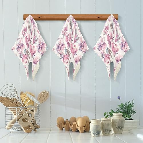 Miniatura 6 de linqin Peonies Set of 6 Quick Dry Kitchen Towels and Dishcloths Sets Microfiber Decor Quality Kitchen Tea Towels Reusable for Countertop Oven