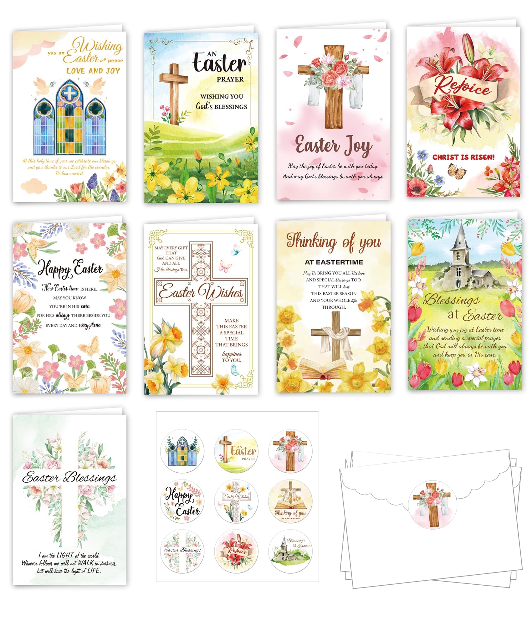 ZKFSIE 9 Pcs Easter Cards Multipack
