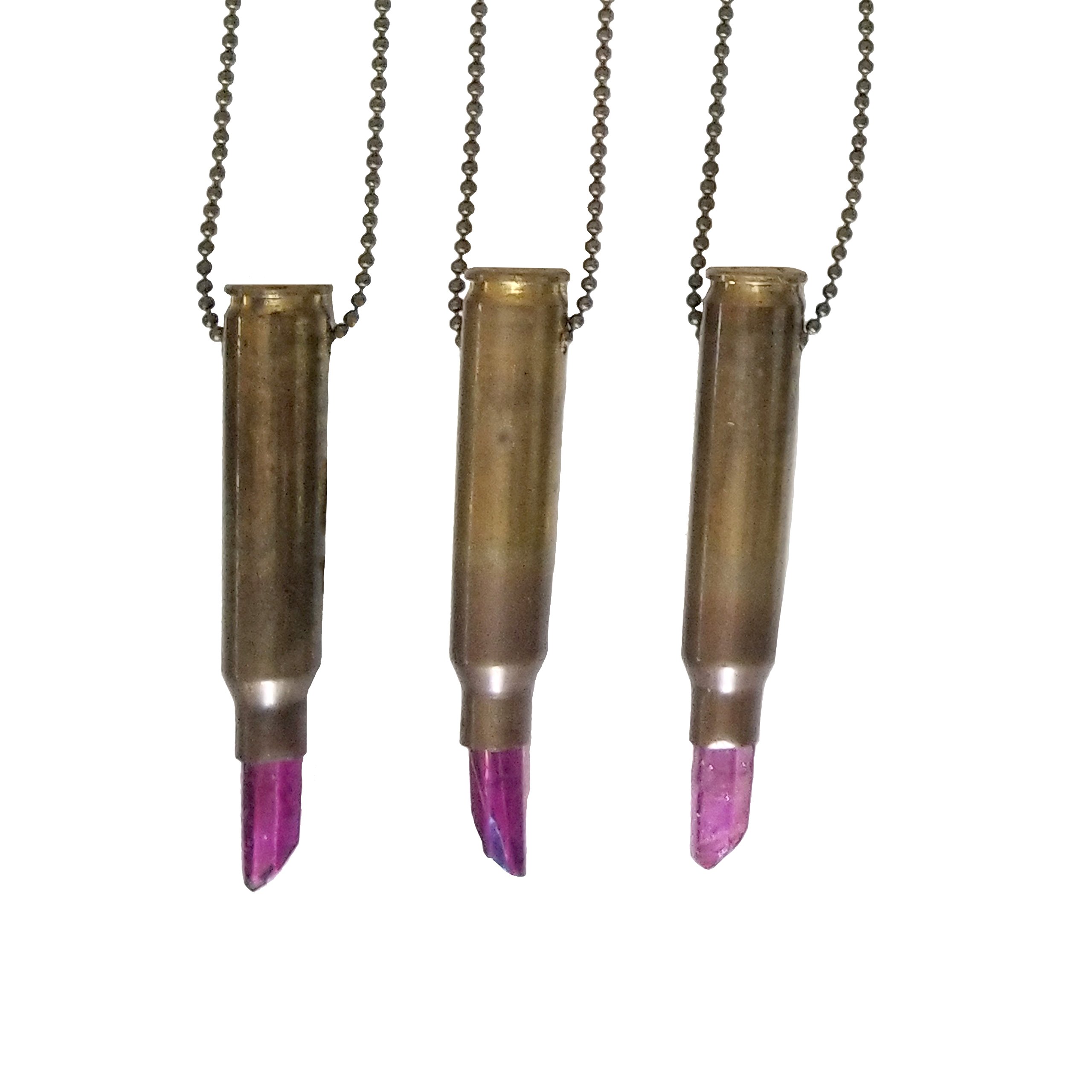TOUGH LUXEE Pink Crystal Quartz Bullet Necklace