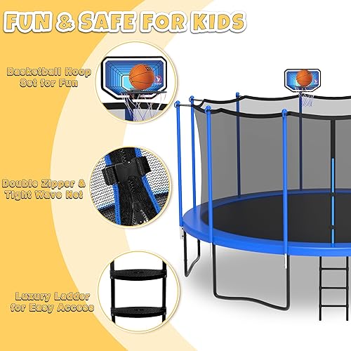 Miniatura 3 de Tranpoline - Tranpoline de 15 pies [1500 libras y fácil de instalar y construido para durar] Tranpoline para niños y adultos, tranpolinas