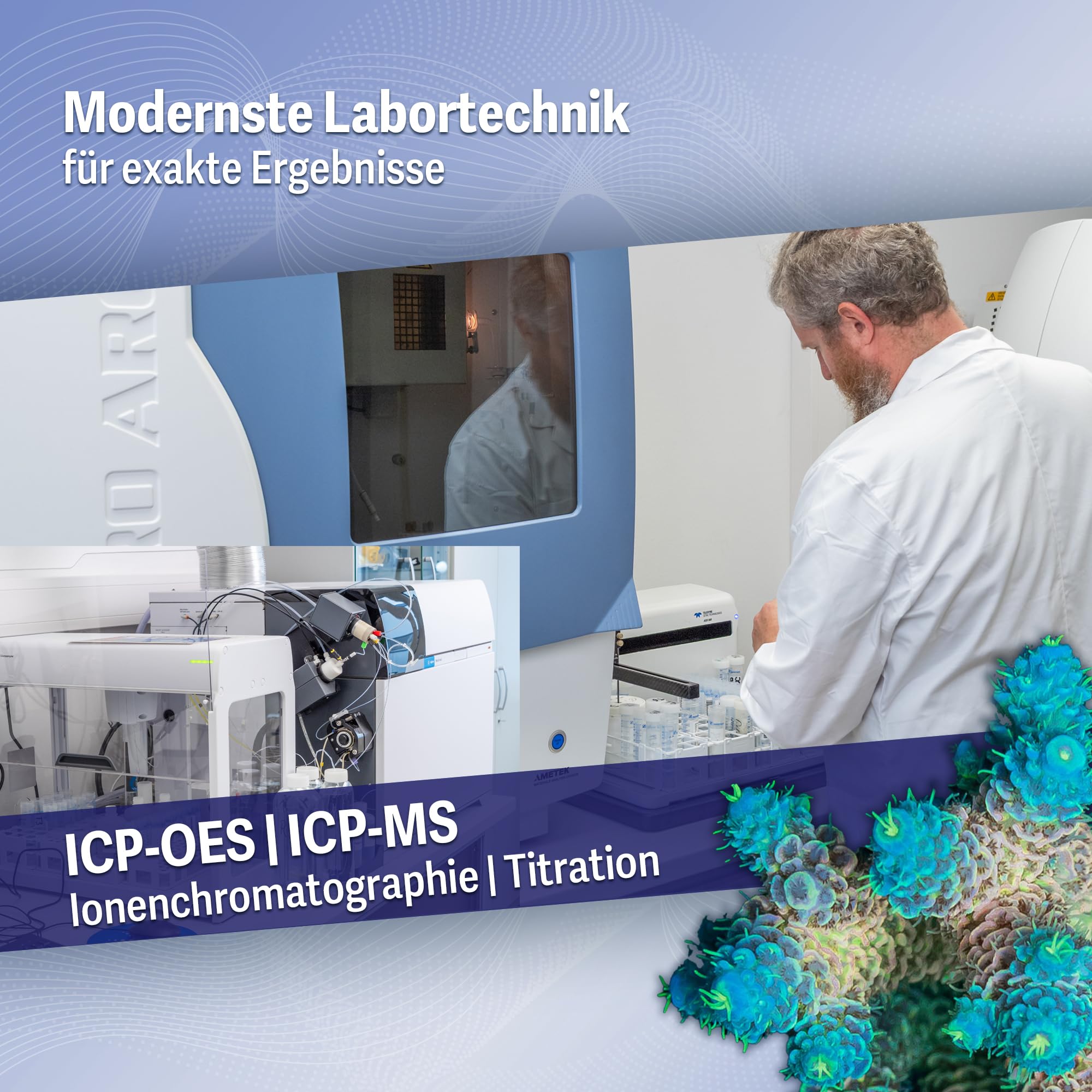 ATI ICP Test Meerwasser Pro Laboranalyse mit Osmosewasser Analyse für Meerwasser Aquarium 1er Set inkl. Rückversand DE