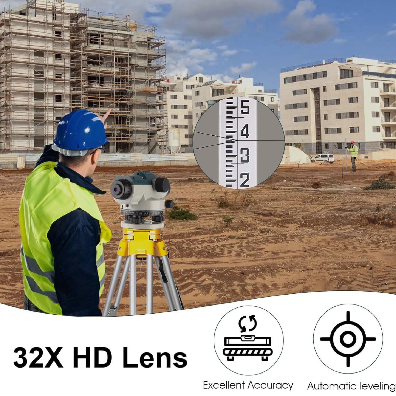 Niveau Optique Automatique, Grossissement d'auto-nivellement 32x pour la Construction des Chemins de Fer sur Route