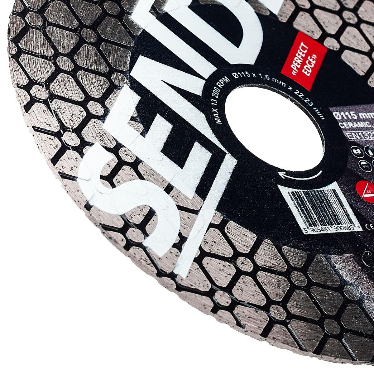 Disco diamantato SENDI PERFECT EDGE - Speciale per Ingleti/Taglio 45 gradi - Adatto per Porcellanico, Gres, Pasta bianca...- Disco fatto per Pinzatrici e muratori. (115 mm)