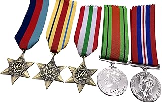 Replica 1939/45, Africa, Italy Star, Defence Medal and 1939/45 War Medal, World War Two