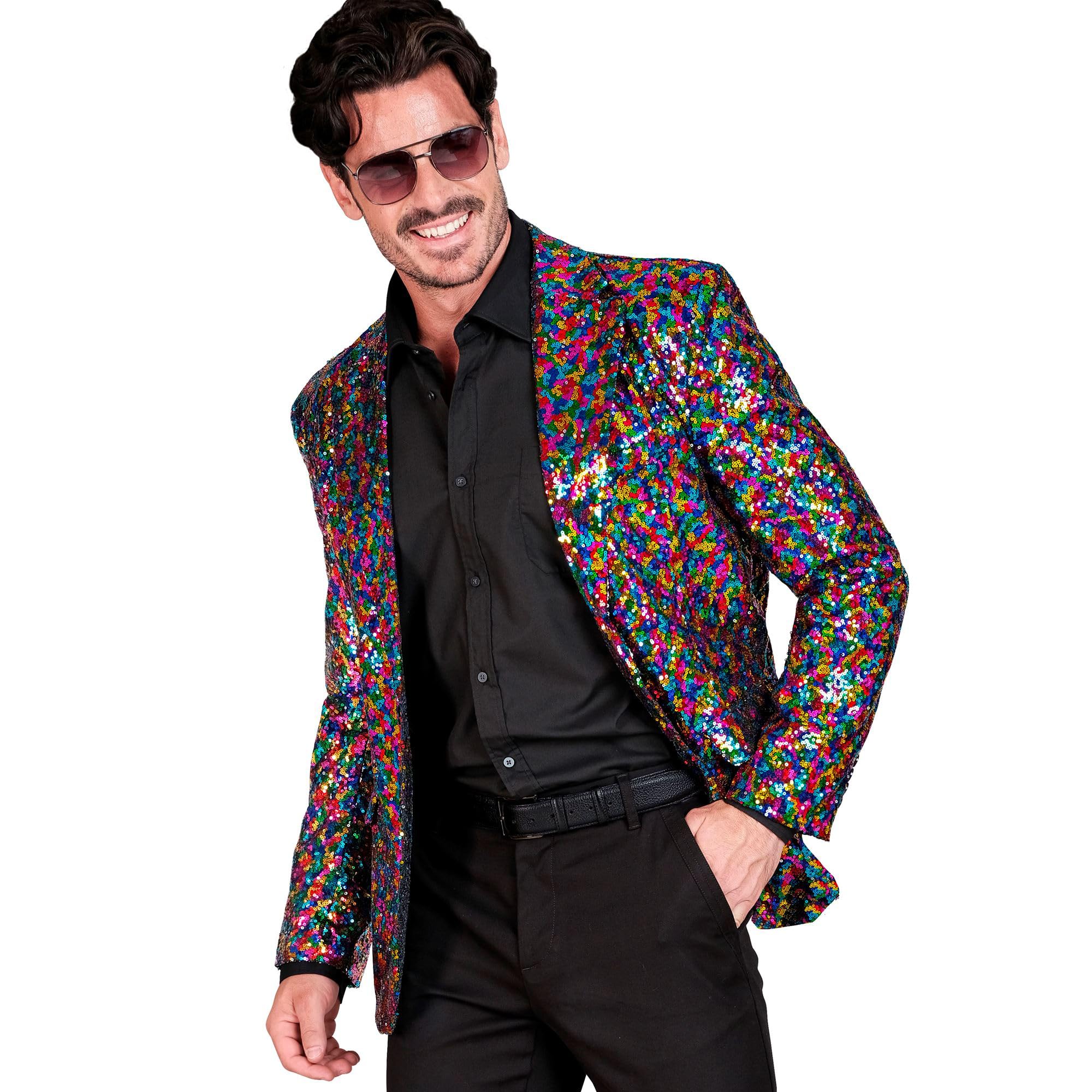 Pailletten Blouse Heren Regenboog