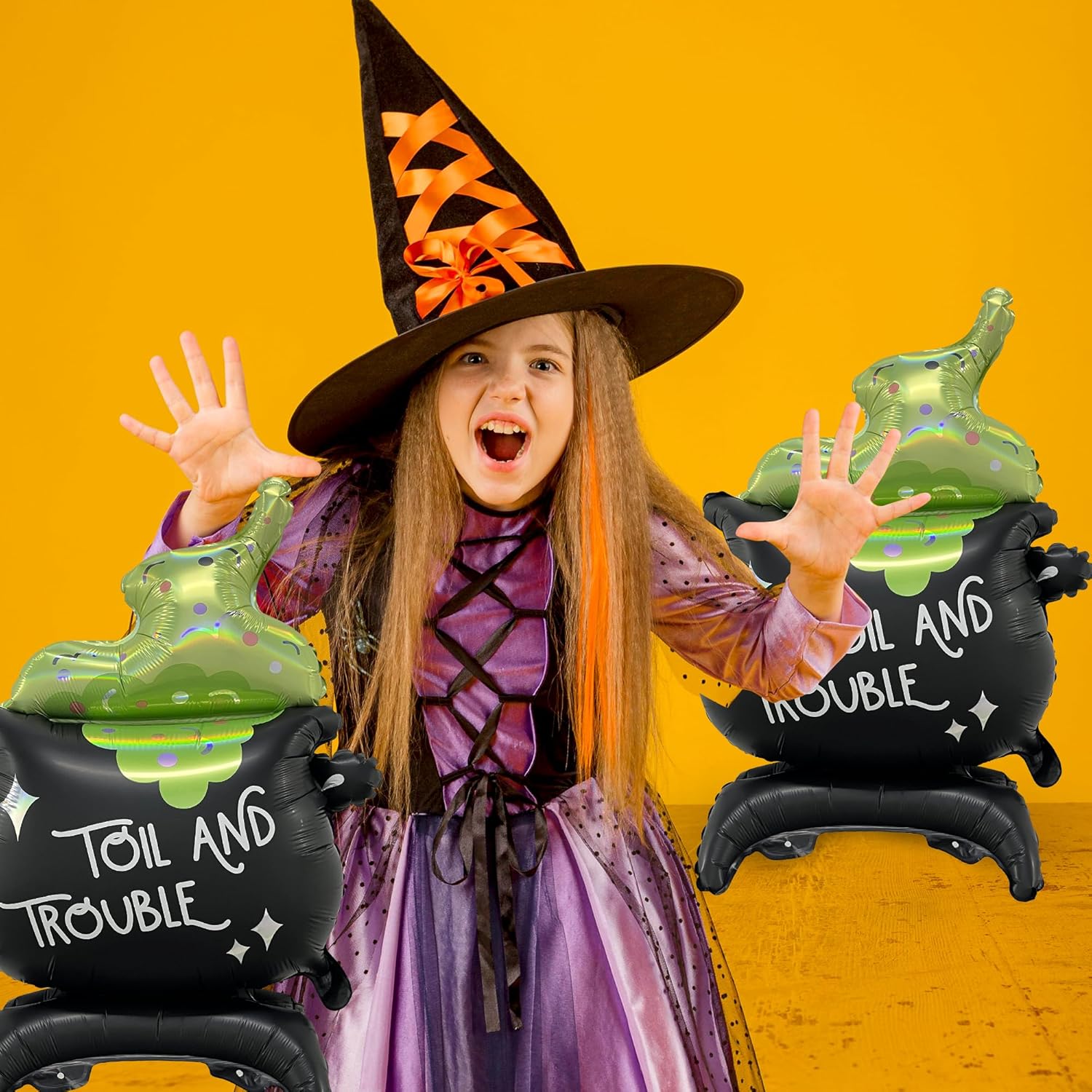 HOUSE OF PARTY Cauldron Halloween Balloons - Large Halloween Foil Balloon for Indoor Props - Cauldron for Party Decor and Happy Boo Day Decorations Supplies - Image 5