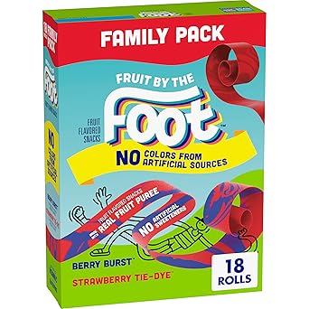 Fruit by the Foot Fruit Flavored Snacks, No Colors from Artificial Sources, Gluten Free, Variety Pack, 18 Ct, 13.5 oz