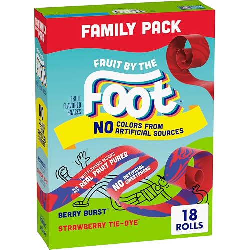 Fruit By the Foot, Fruit, Variety Pack, 18 ct, 13.5 oz | No Artificial Colors, Real Fruit Puree, No Artificial Sweeteners or Colors, Gelatin Free, Good Source of Vitamin C - 18 Count (Pack of 1)