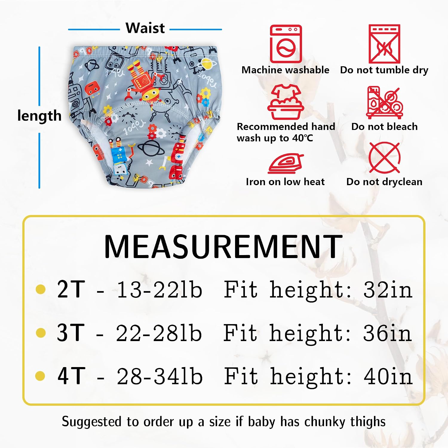 Baby Boys Potty Training Underwear Toddler Training Underwear for Boys Absorbent Potty Training Pants Boys Cotton Pee Pants 2t 3t 4t