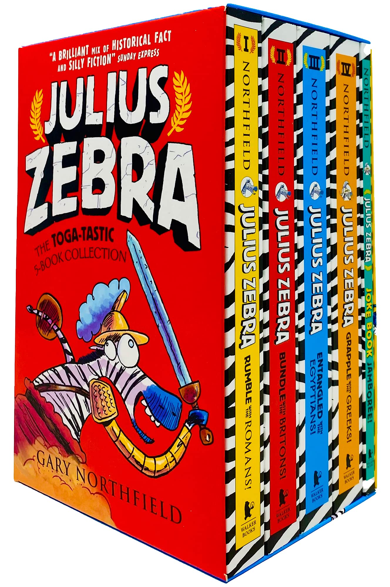 Julius Zebra Series The Toga-Tasic 5 Books Collection Box Set by Gary Northfield (Rumble with the Romans, Bundle with the Britons, Entangled with the Egyptians & MORE!)