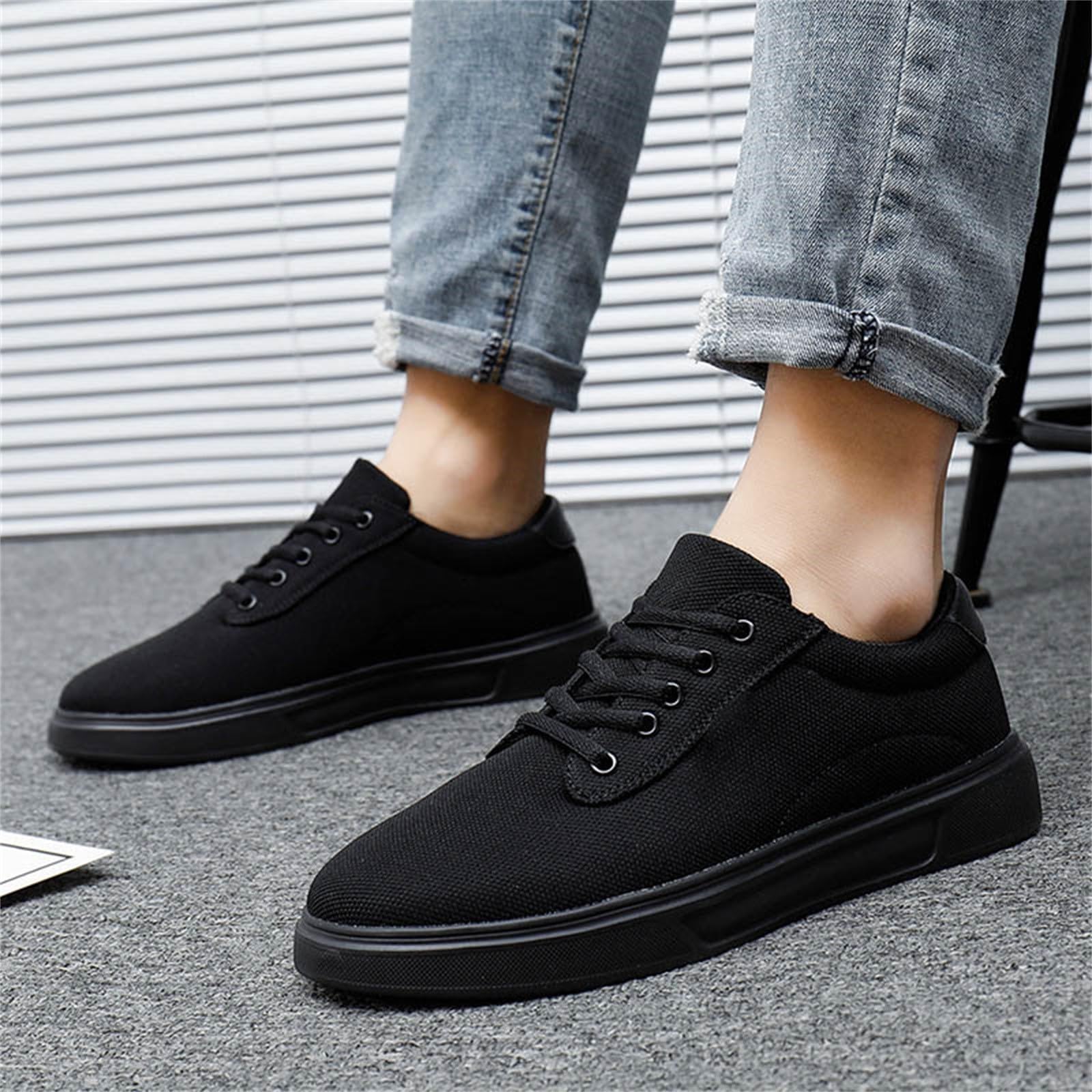 Zapatillas de lona transpirables y casuales para hombre, de caña baja, con