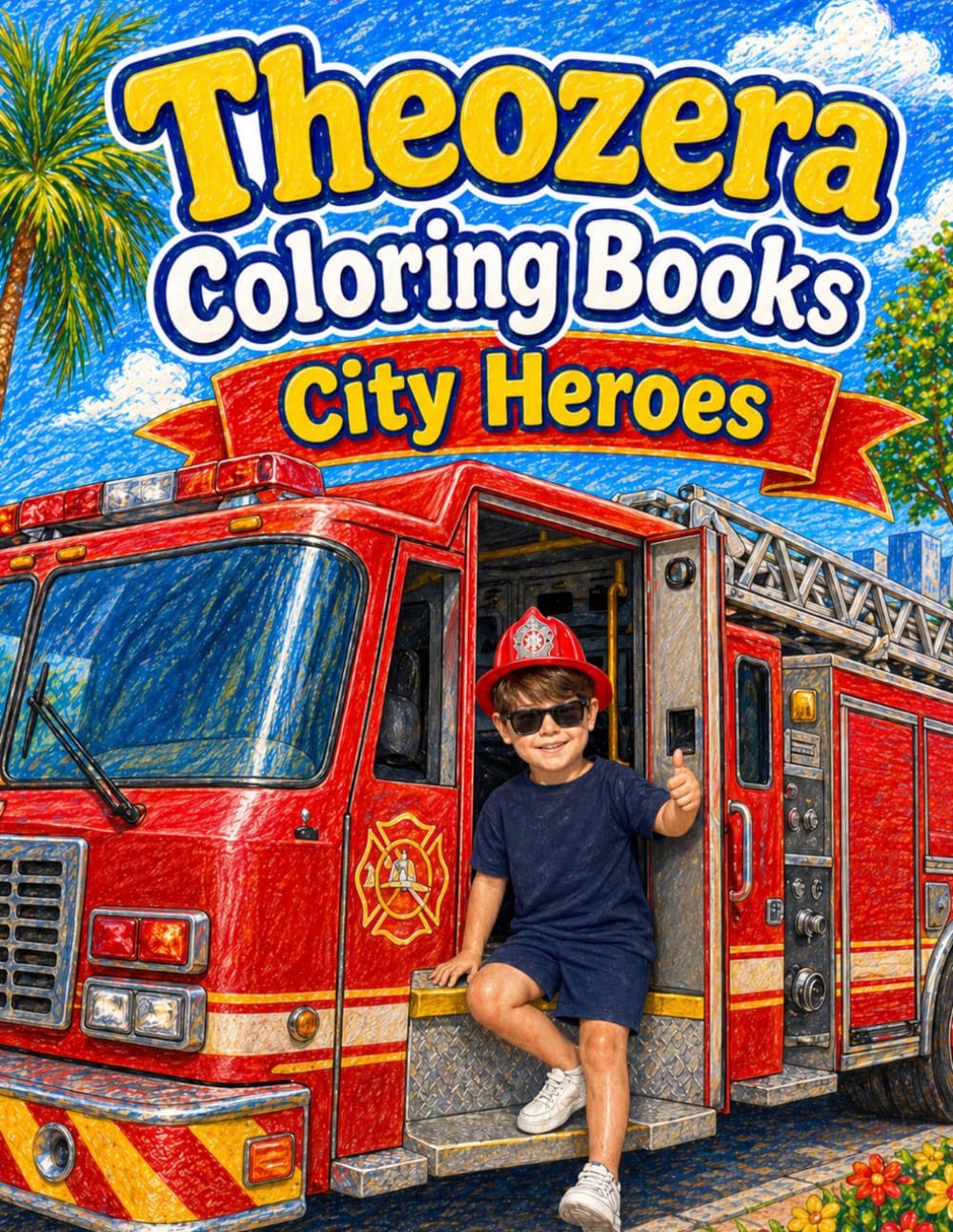 City Heroes Coloring Book: Police Cars, Fire Trucks, and Rescue Vehicle Coloring Pages for Kids (Theozera Coloring Books)