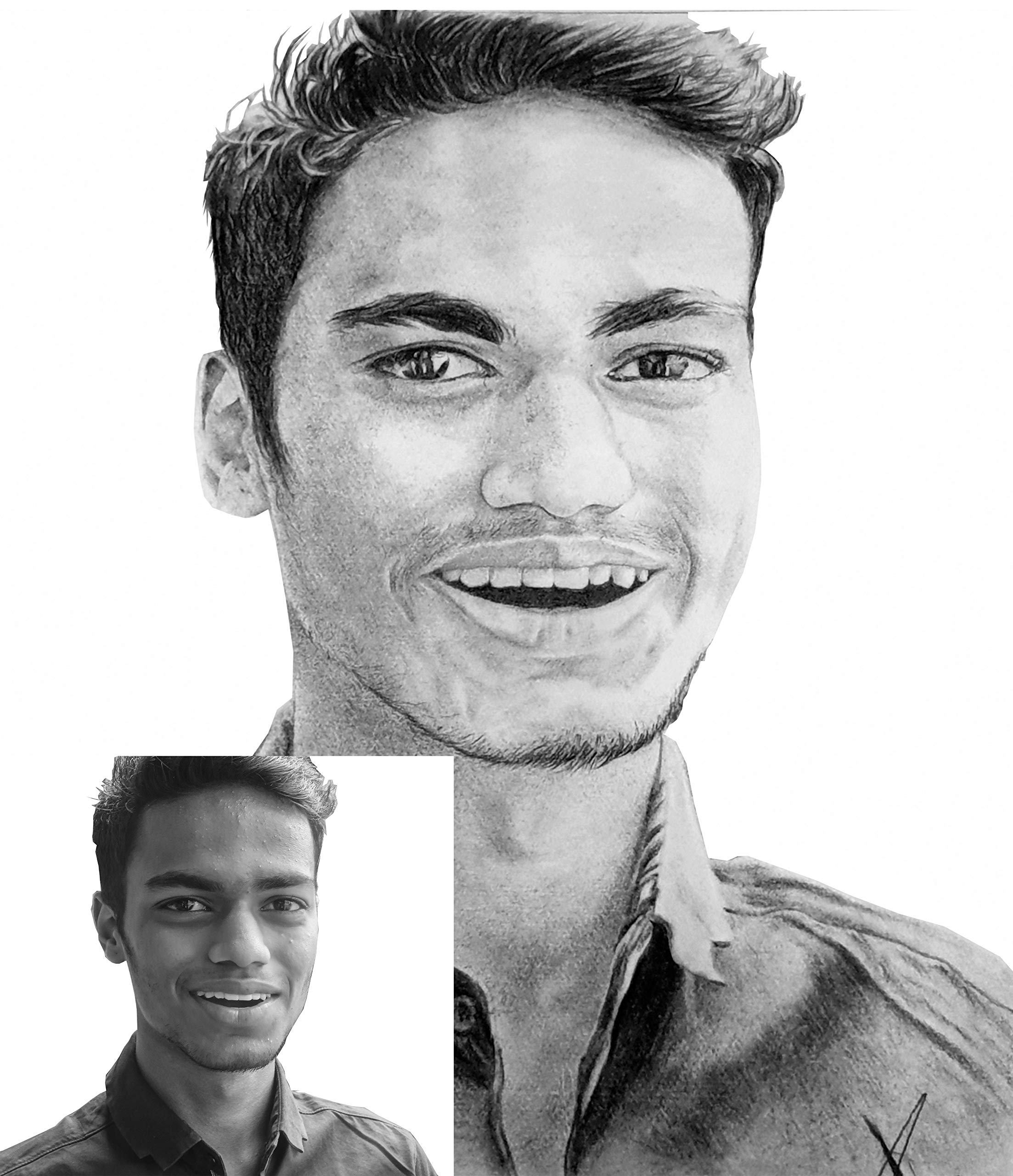 Handsatwork.Art Customizable Charcoal Painting Single Person Portrait Painting (8.5 x 11)