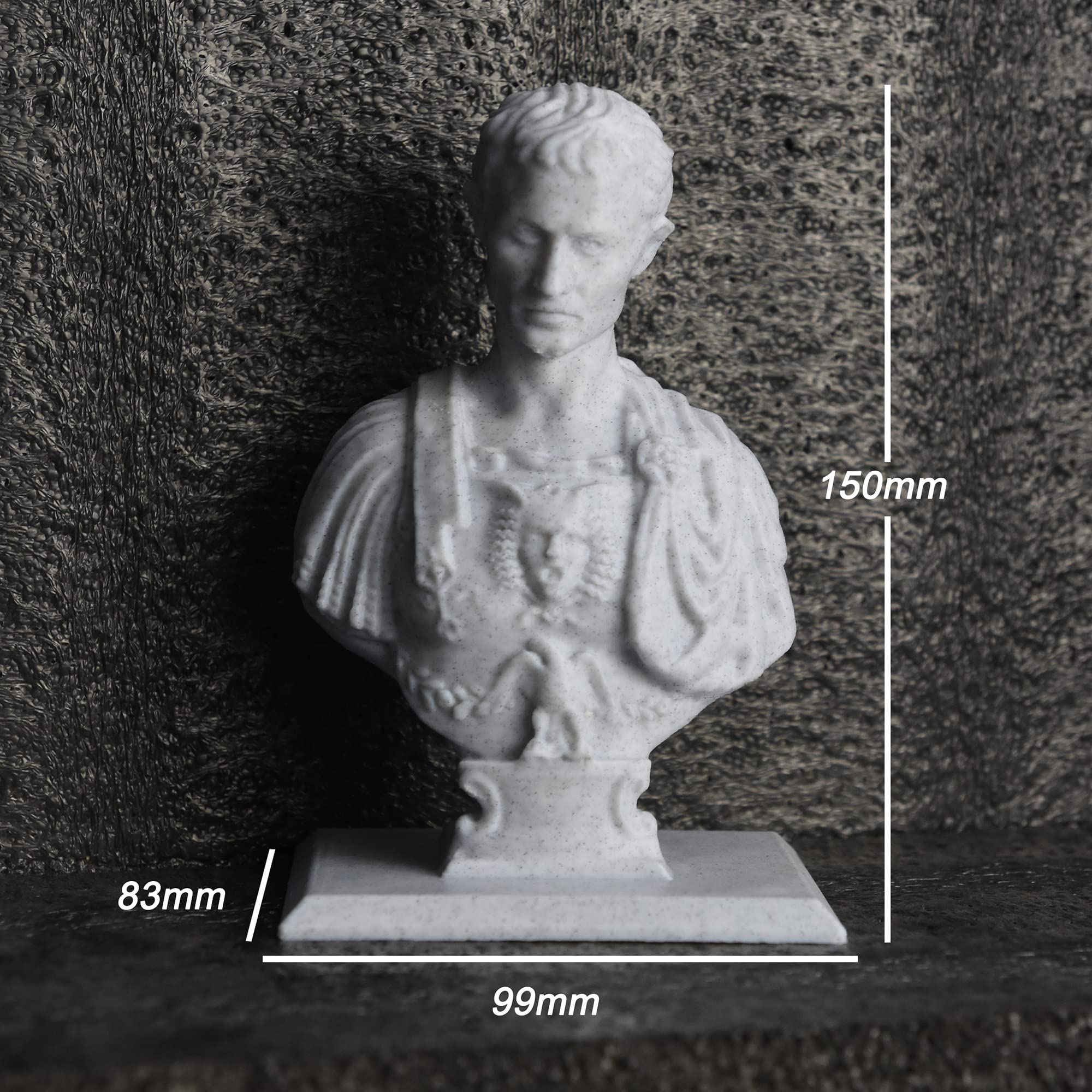 Giulio Cesare portamatite statua porta penna matita ufficio scrivania mezzo busto statua 150mm 3D 5 posti PLA biodegradabile (Marmo)