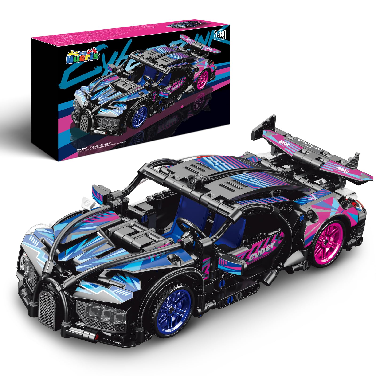 Amazon.com: Nueris 1:18 Technic Super Sports Cars Model Sets - 423