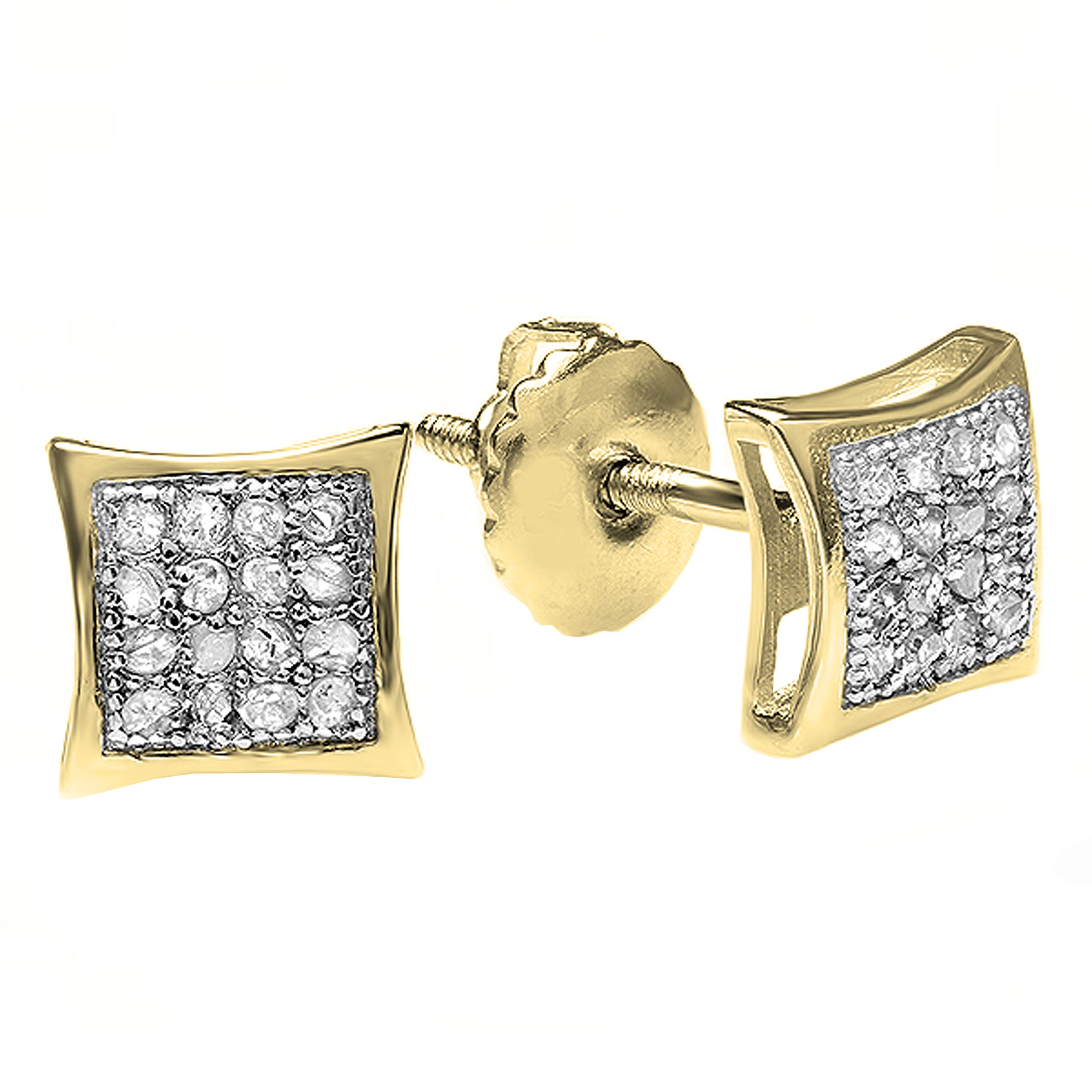 Dazzlingrock Collection Pendientes de tuerca redondos de 0,05 quilates con diamante blanco en forma de cometa para hombre, disponibles en oro macizo de 10 quilates, 14 y 18 quilates y plata de ley