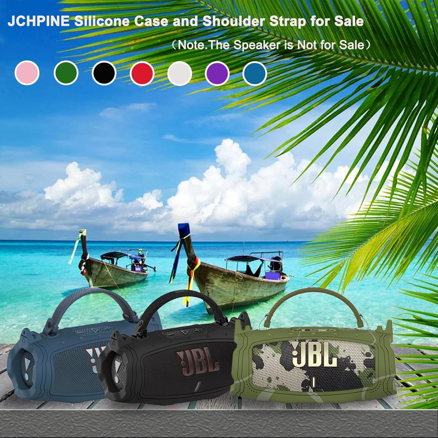 JCHPINE Silicone Case for JBL Charge 6 Portable Speaker, Protective Cover for JBL Charge 6 Pro AI Sound Speaker Accessories (Blue Case) - Image 6