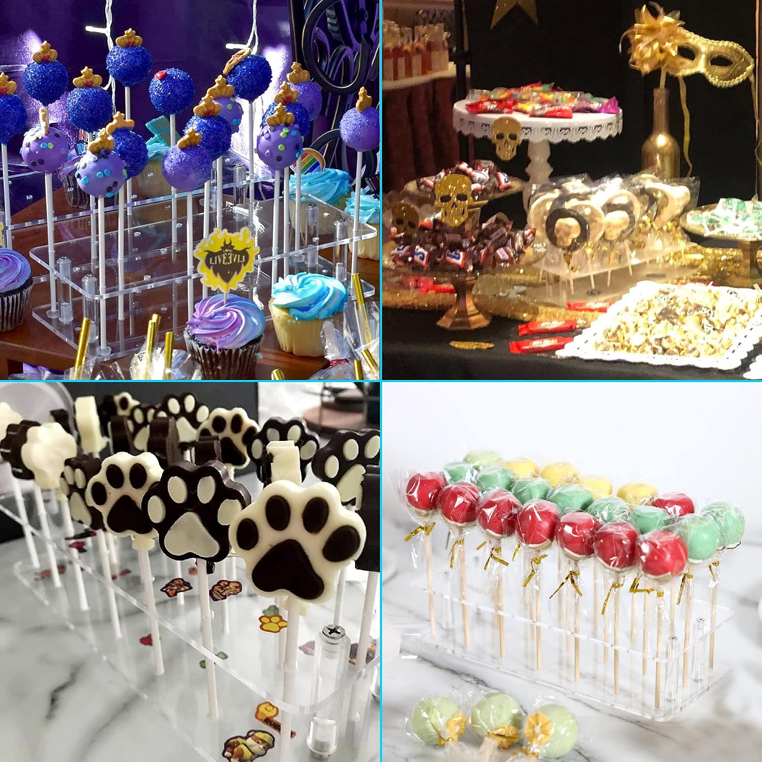 Goabroa Clear Cake Pop Stand, 21 Holes Acrylic Cakepops Display Stand