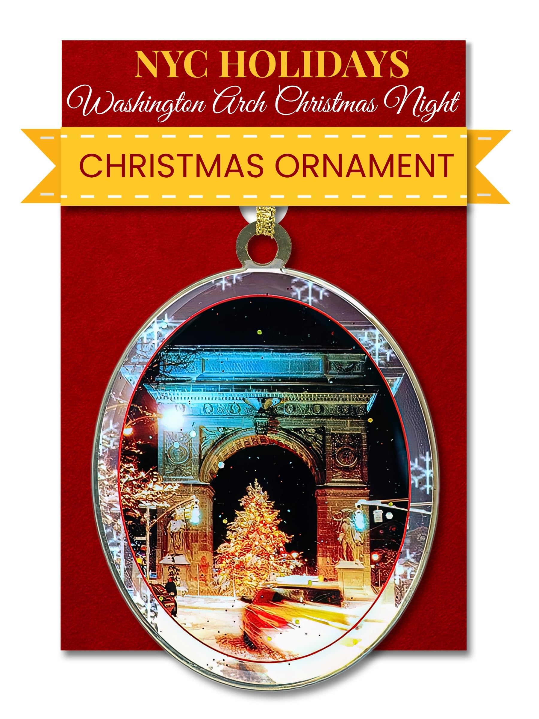 Arche de Washington décoration sapin Noël laiton double face ArtMalore NYC
