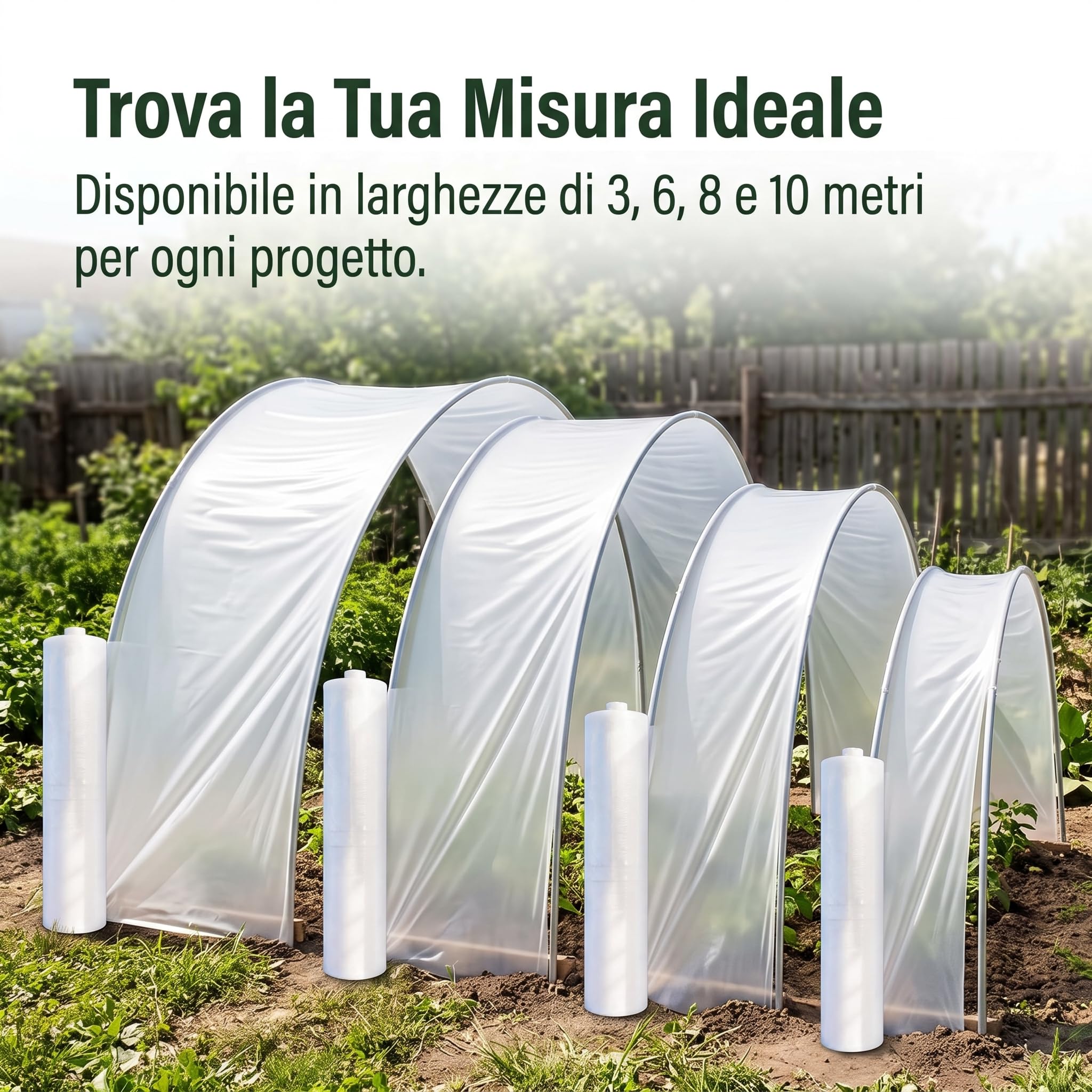 Pellicola per Polietilene, Film Trasparente per Serra Agricola, Copertura Protettiva per Giardino e Orto