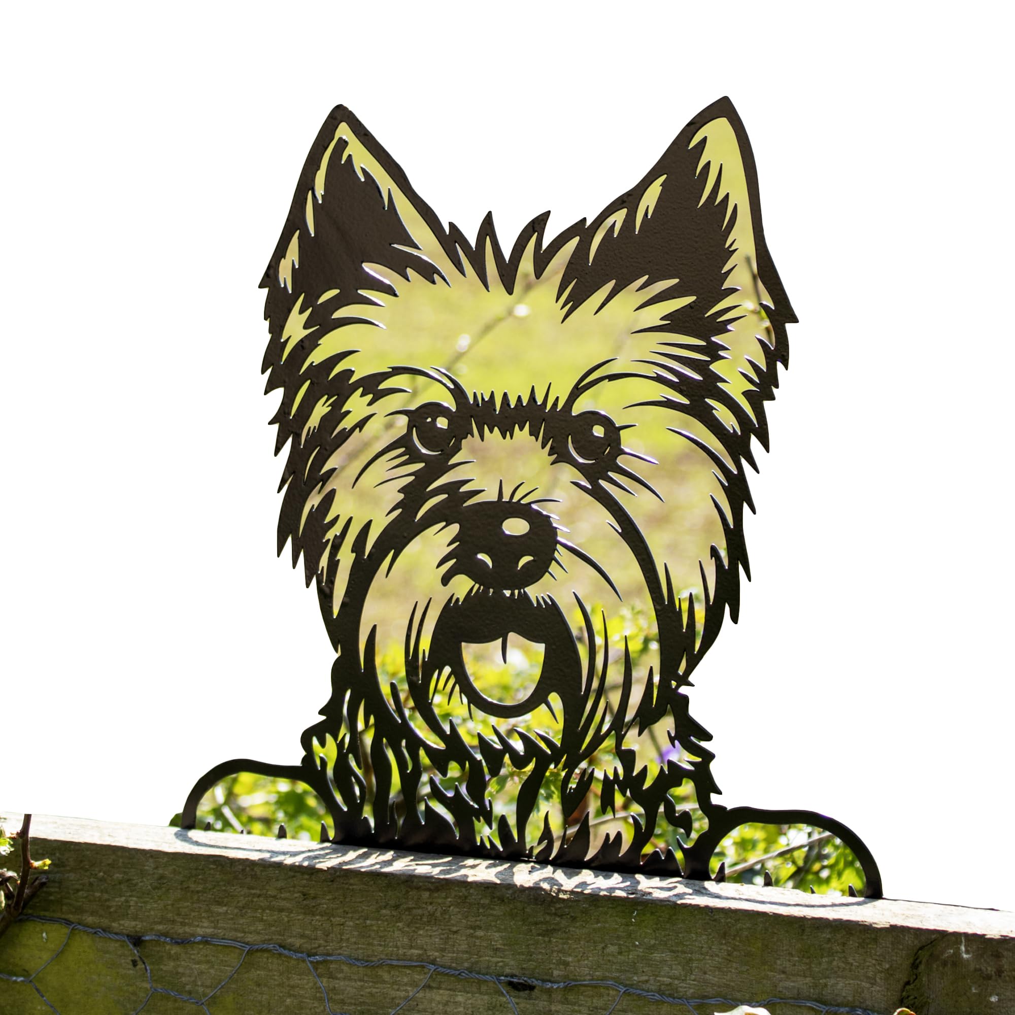 Darthome Black Peeking West Highland Terrier Fence Topper 32X28cm Metal Dog Silhouette Garden Decoration