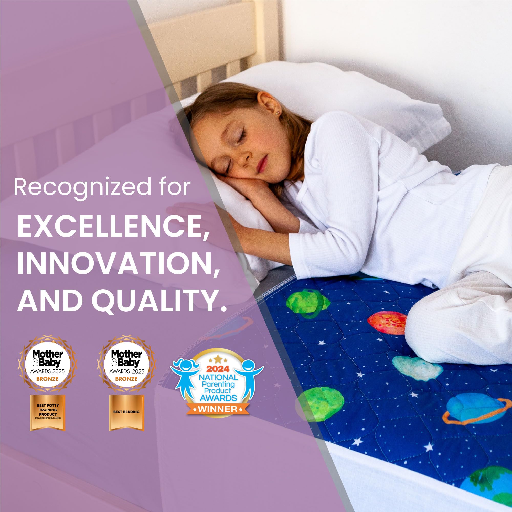Lynmark Almohadillas de cama de entrenamiento para niños pequeños con solapas plegables, suave, impermeable, protector de orina para niños, multicapa antideslizante, lavable, absorbe hasta 2 L, 90 x