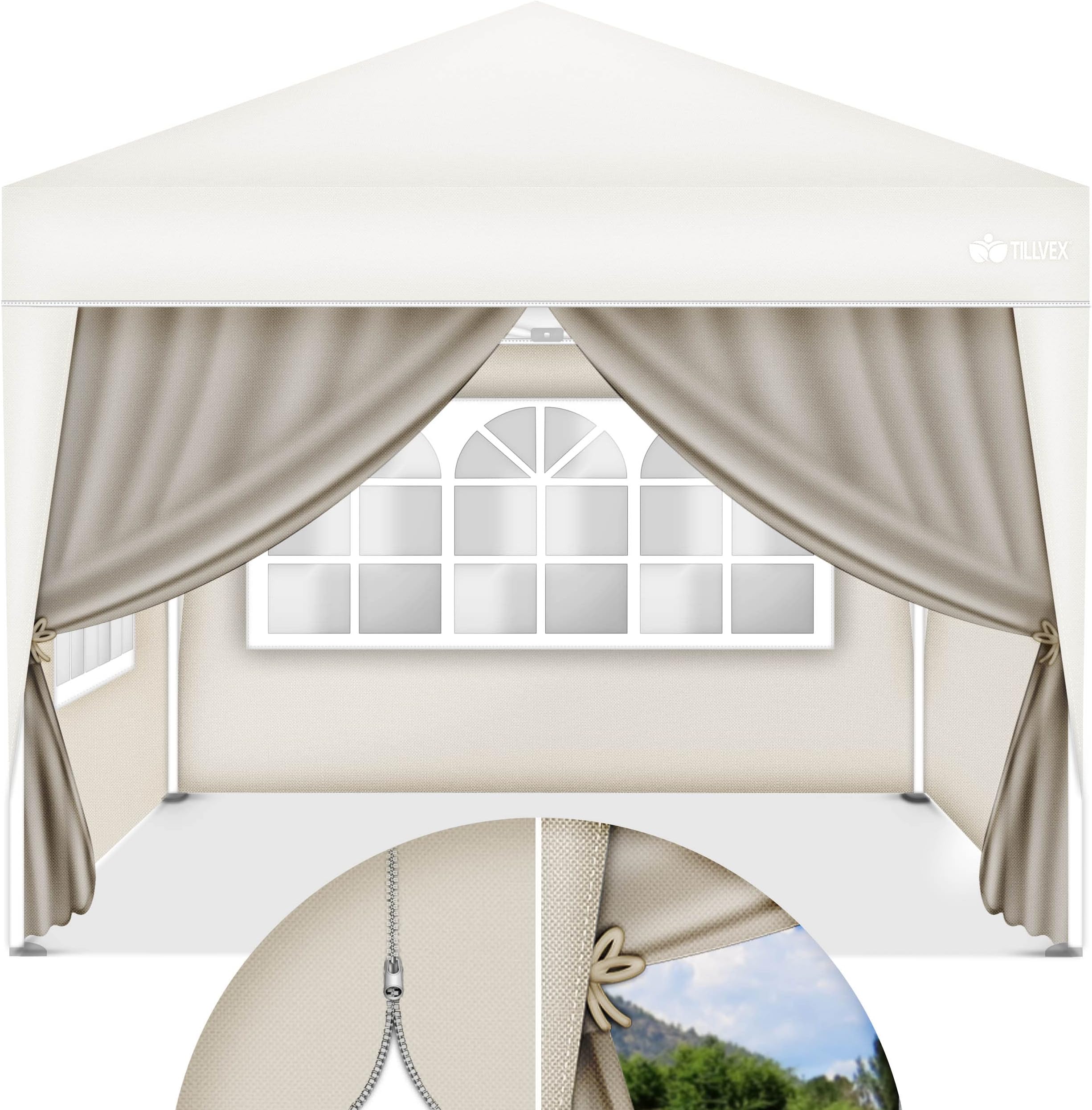 Outsunny® 2 Paredes Parte Laterales Para Carpa 3x3m Lado Parasol De