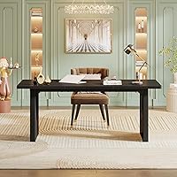 Vista 5 de Tribesigns Escritorio ejecutivo moderno, escritorio grande de computadora de oficina de 70.9 pulgadas, mesa de conferencias, mesa de sala