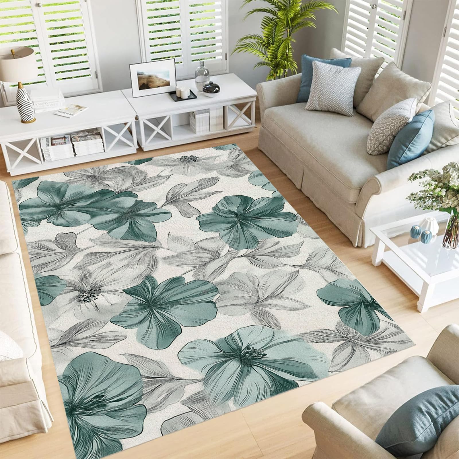 Tapis de salon antidérapant 180x270cm doux à poils courts pour chambre et séjour