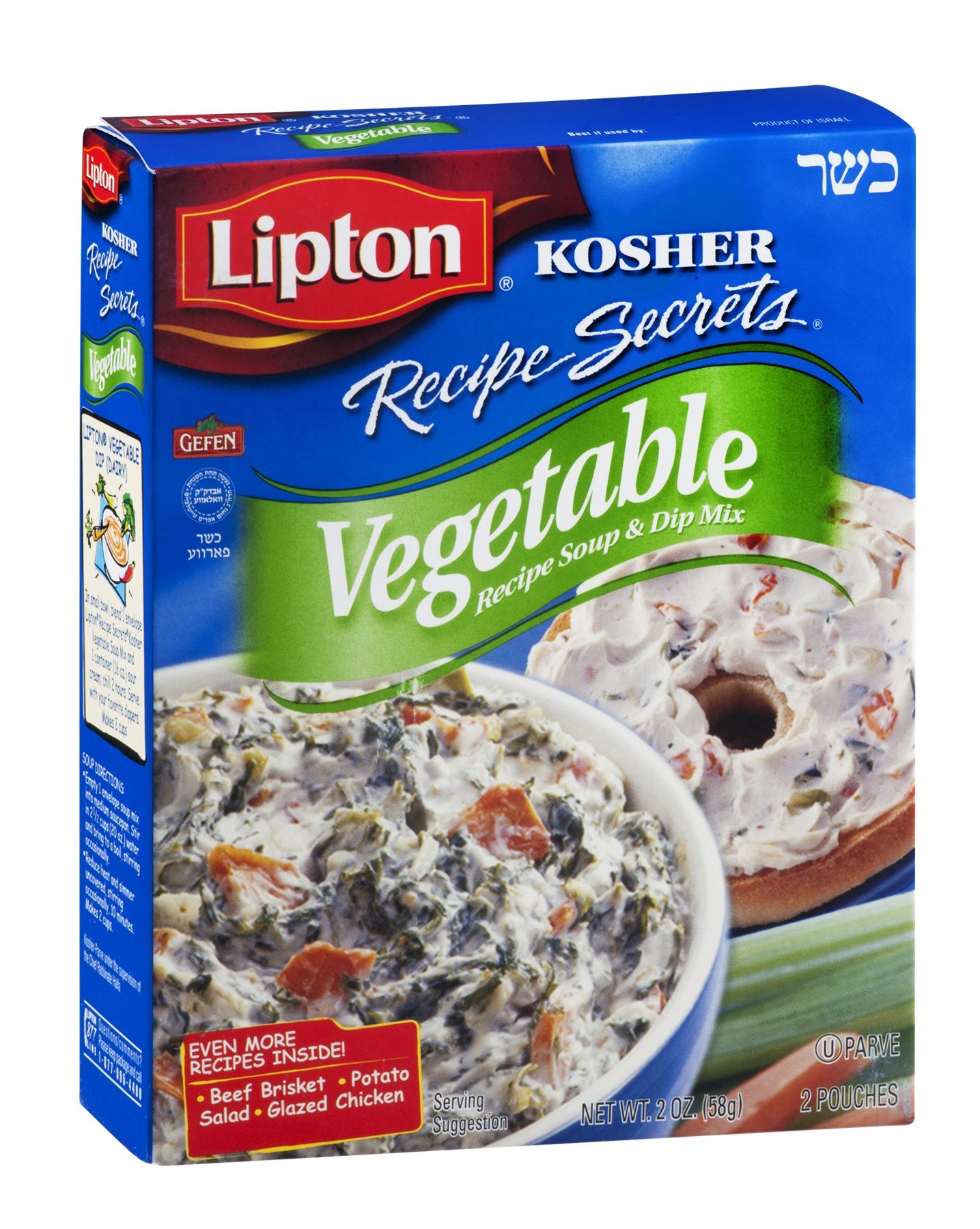 Lipton/Gefen Kosher Soups, Lipton Kosher Recipe Secrets Vegetable Soup, 2-Ounce (Pack of 12)