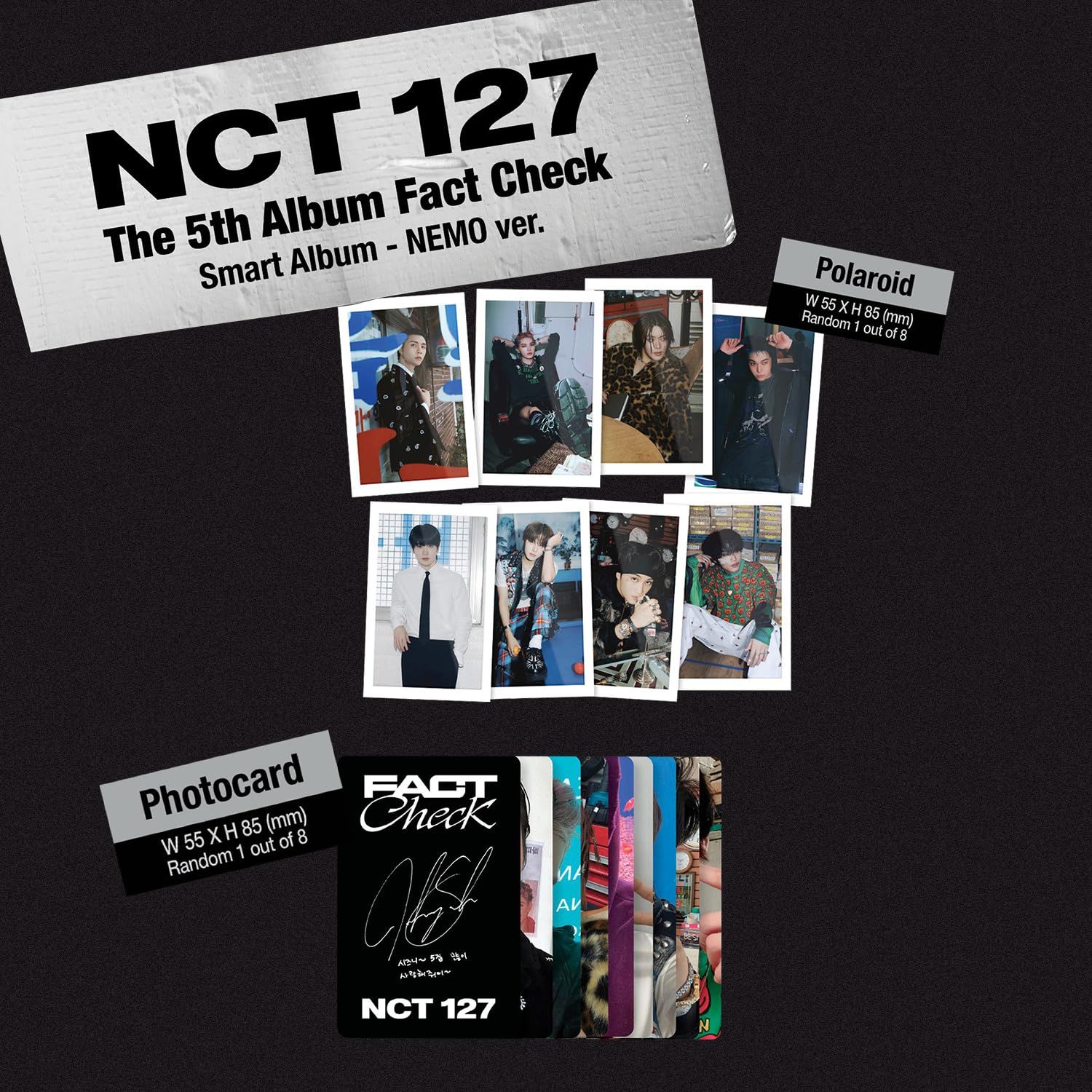 nct127 ドヨン トレカ fact check D2C US　walmart Nct 127 The 5th Album 'Fact Check' Photocard Templates 엔시티 127