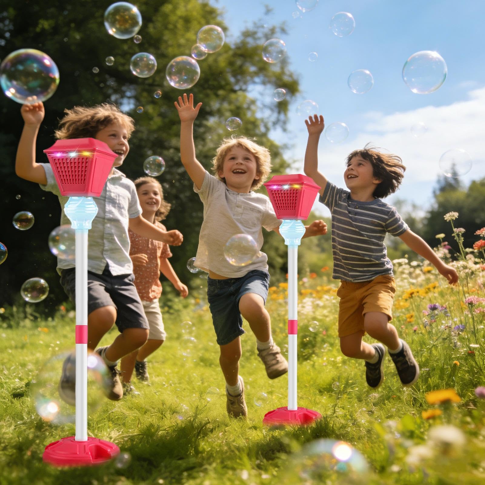 Macchina di bolla in piedi per il giocattolo elettrico all'aperto | Generatore Automatico Di Bolle Per Ragazzi Ragazze Scuola materna Compleanni Giardino Posteriore Cortile Parco Picnic