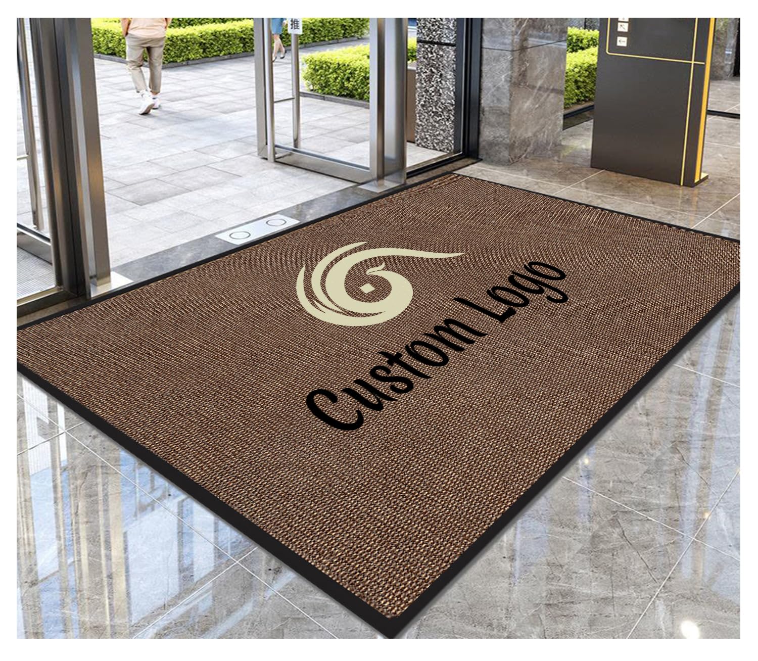 Paillasson Personnalisé avec Logo et Texte Dos Antidérapant Tapis Personnalisable Animaux pour Entrées Famille Commerces Supermarchés,90x120cm
