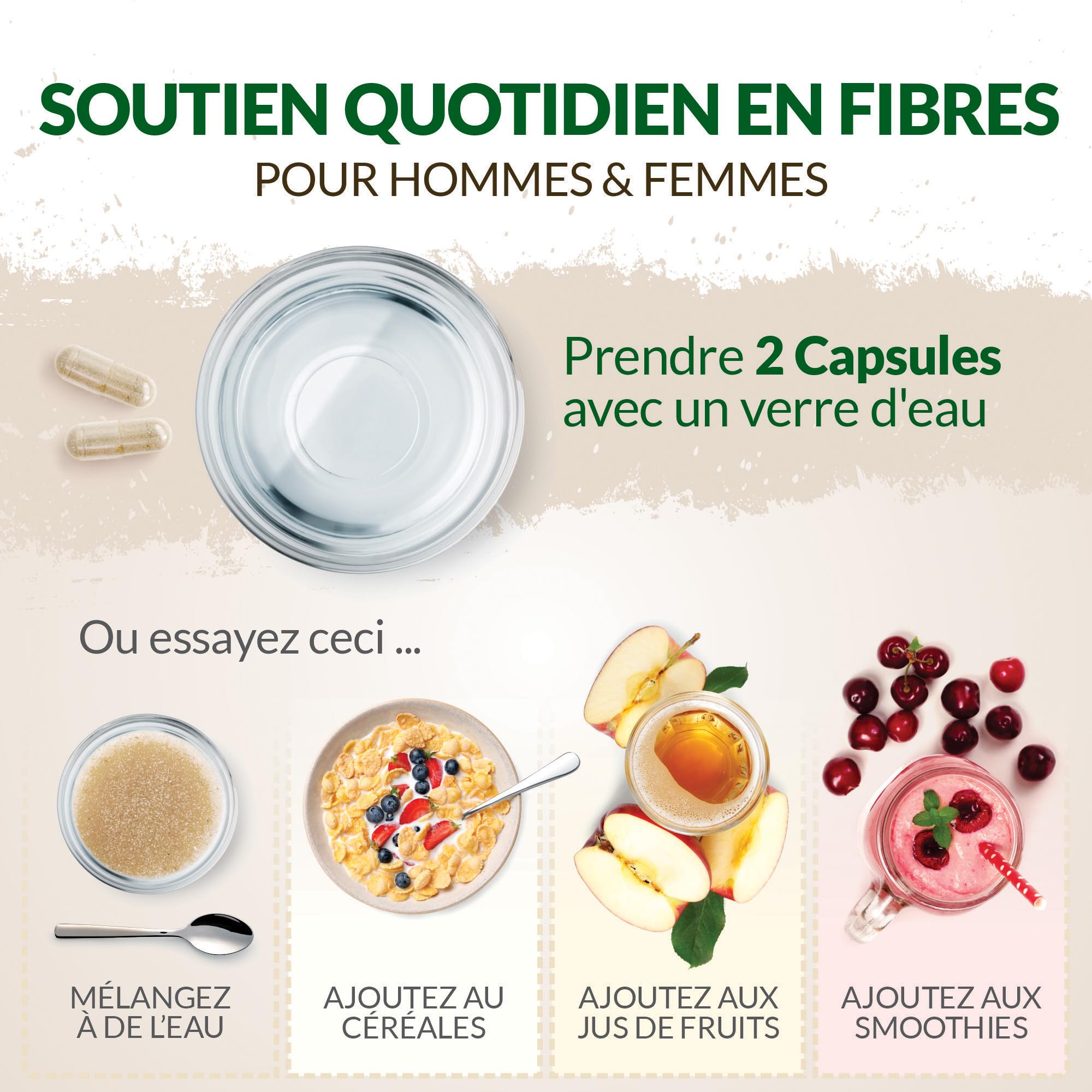 Psyllium Blonde 1400mg par Portion - 240 Gélules Véganes - Fibre Prébiotique Soluble Naturelle Provenant des Graines de Cosse de Plantago Ovata - Fabriqué en Europe – Nu U Nutrition
