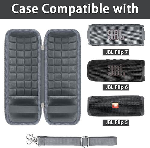 Miniatura 2 de co2CREA Funda de viaje rígida de repuesto para JBL Flip 7 Flip 6 FLIP 5 Altavoz Bluetooth portátil impermeable (estuche gris)