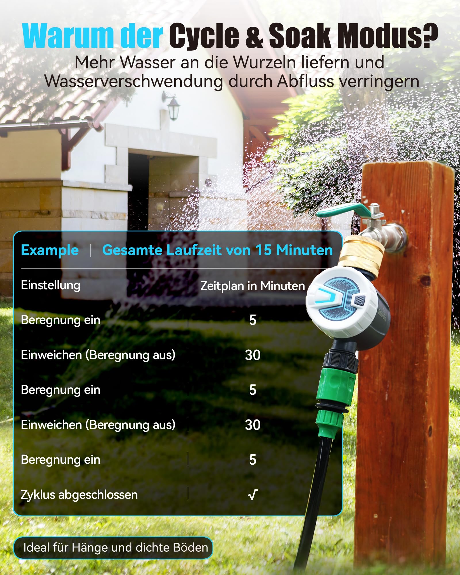 RAINPOINT Programmateur Arrosage Bluetooth Entrée Laiton Minuteur Automatique Jardin Pelouse