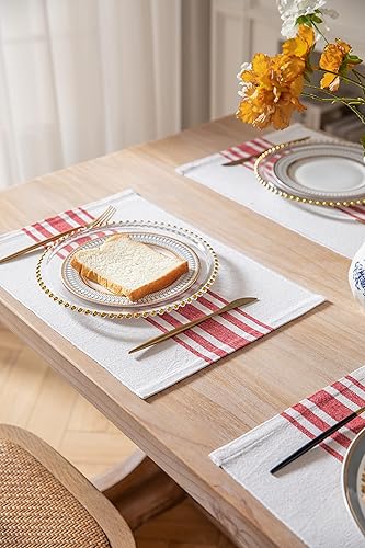 Miniatura 4 de Juego de 6 manteles individuales para mesa de comedor, manteles individuales de tela tejida para decoración de mesa de cocina, hechos a mano,