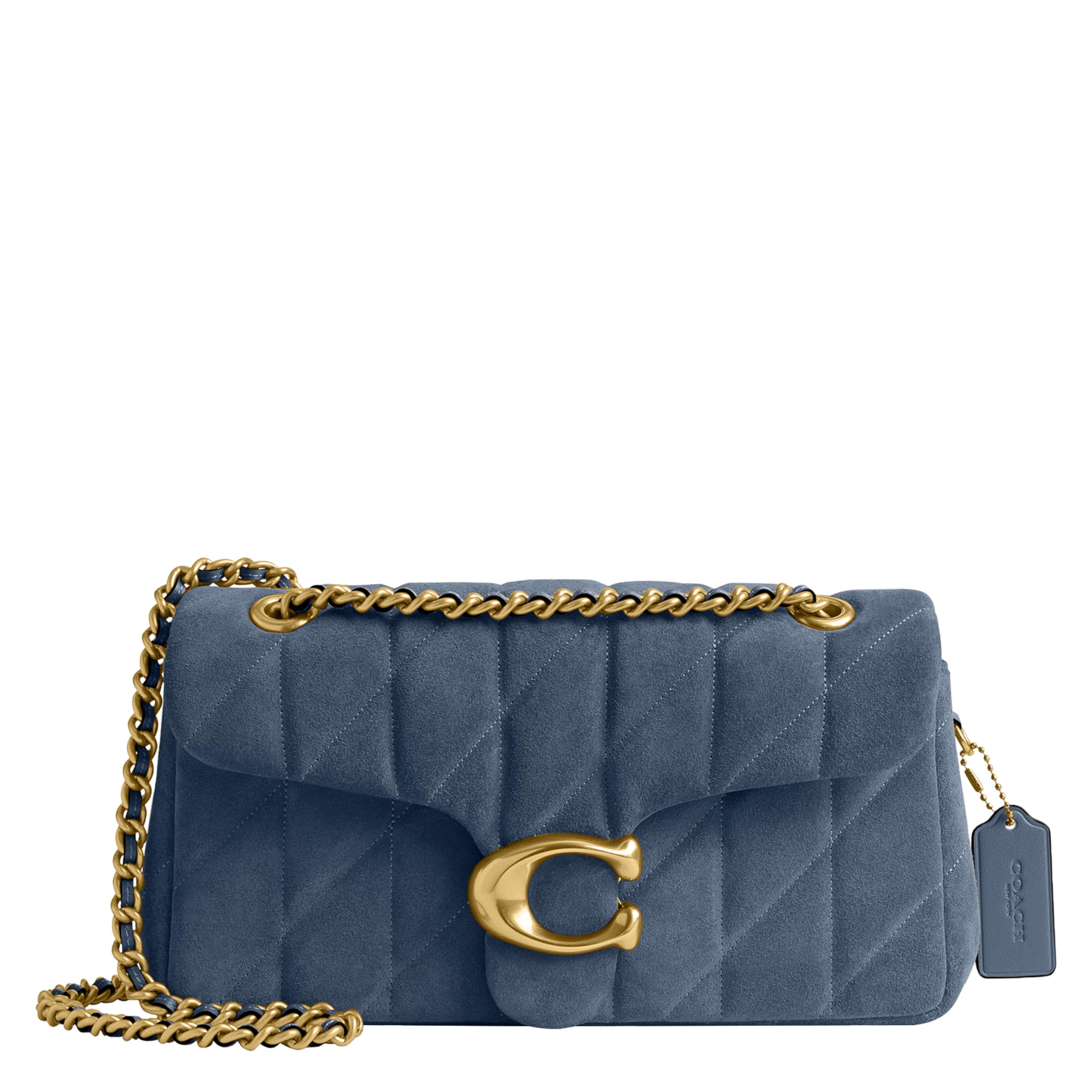 Quilted Suede Tabby Shoulder Bag 26 with Chain