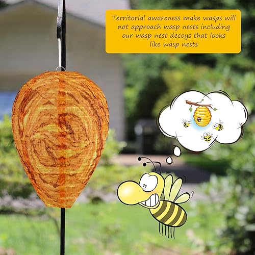 Miniatura 7 de Señuelos impermeables para nido de avispas colgantes, disuasorios de avispas, tela falsa, nido de avispas, disuasorio de señuelos de abeja no tóxico