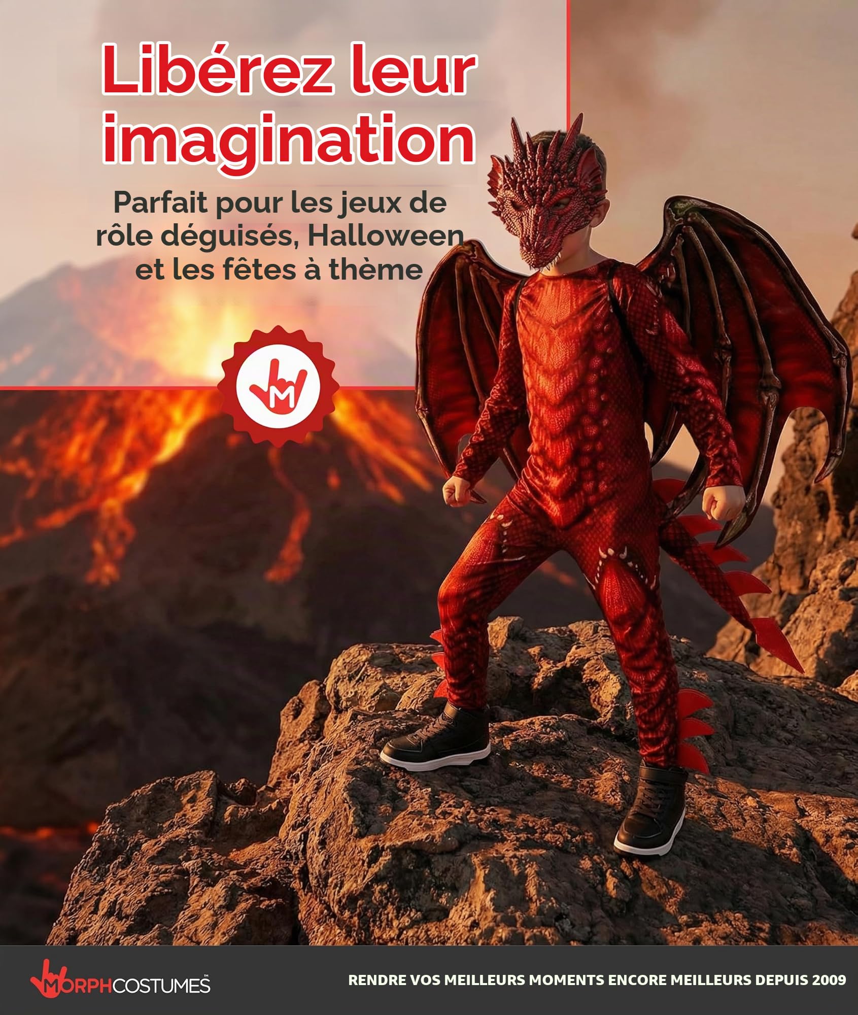 Morph Déguisement Dragon Enfant, Costume Dragon Enfant, Déguisement Animaux, Costume Carnaval Garcon, Deguisement Halloween Garcon