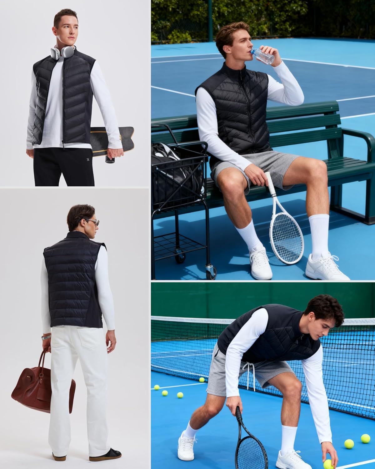 AFZ Men's Lightweight Puffer Vest 800FP Winter Down Vest Sleeveless Quilted Water Resistant Running Jacket with Pockets - Image 2