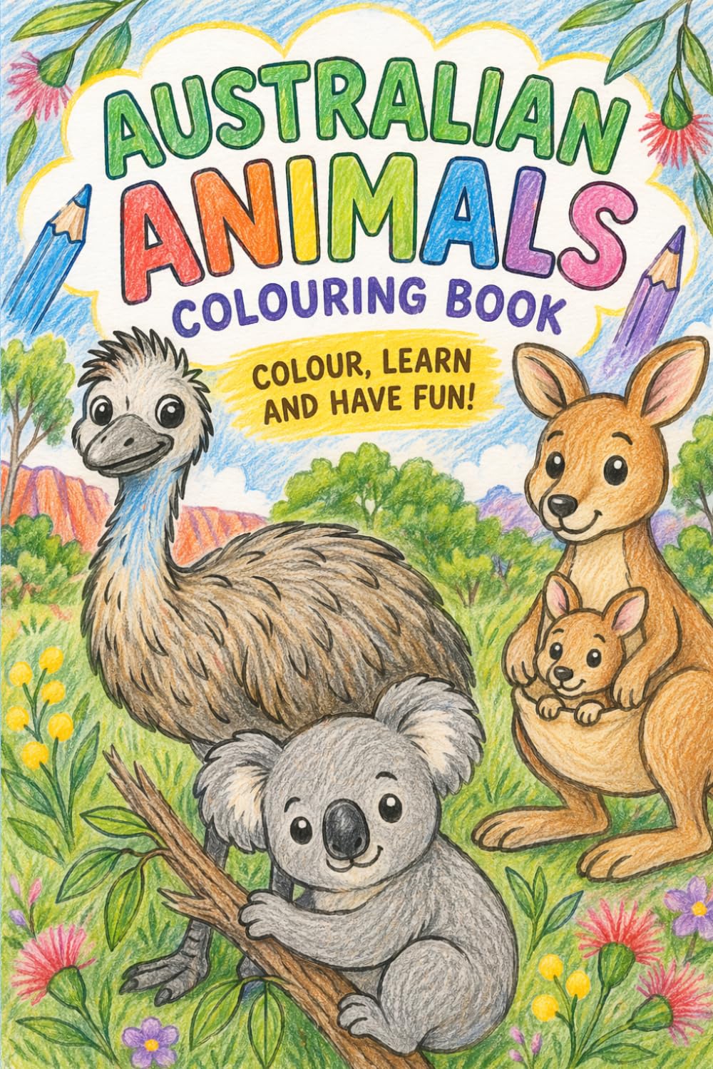 Australian Animals Colouring Book for Kids Ages 4–6: Colour, Trace and Learn with Fun Facts About Australian Wildlife