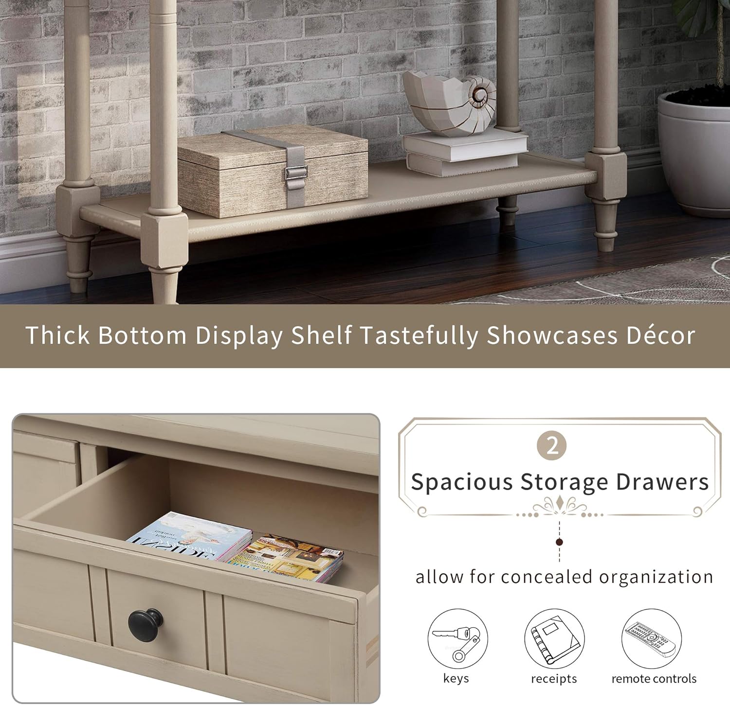 Buy Merax Narrow Console Sofa Table with Drawers and Long Shelf for