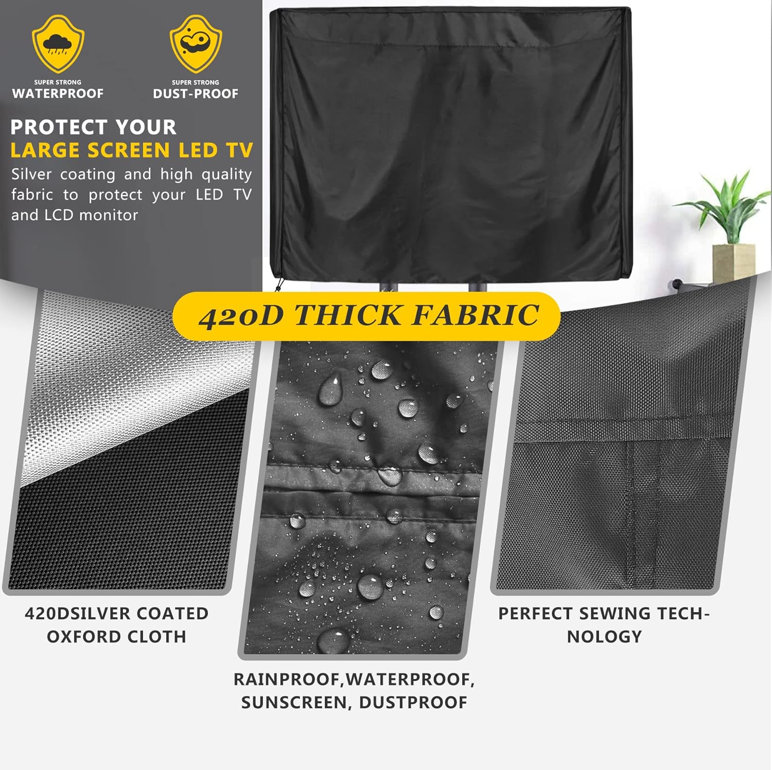Mobile TV Stand Cover, Suitable For 45-60 Inches Mobile TV Cart, Waterproof, Weatherproof and Dust-Proof TV Screen Protectors