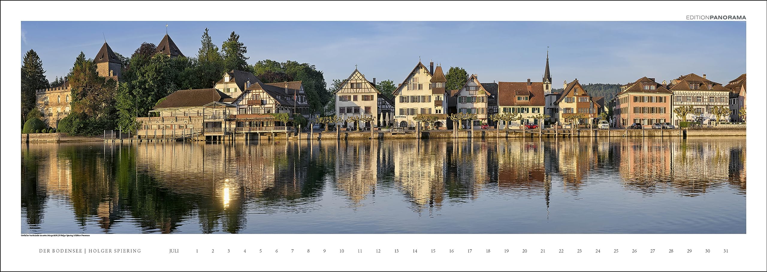 Der Bodensee: Immerwährender Panorama-Kalender, 110 x 39 cm