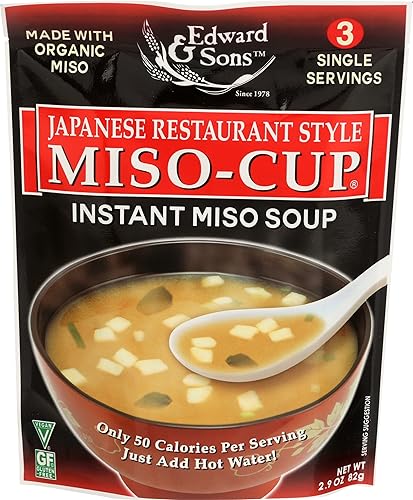 Edward & Sons - Sopa instantánea estilo restaurante japonés en taza de miso orgánico, 2.9 onzas