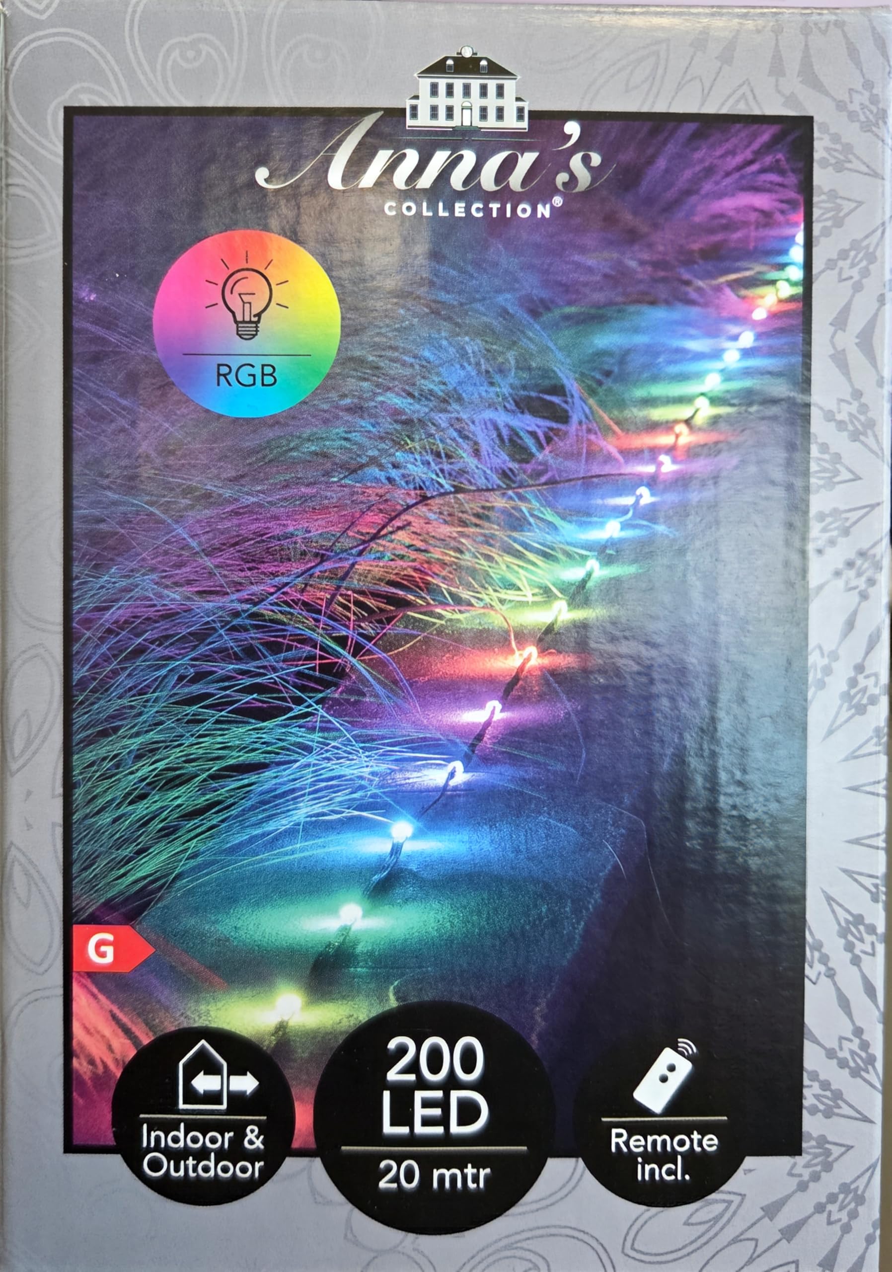 Anna's Collection LED Lichterkette 200 RGB LEDs - Farbwechsel Kette mit Timer & Fernbedienung - Dimmbar - IP44 Wasserdicht für Outdoor & Indoor (200 LED - 20 Meter)