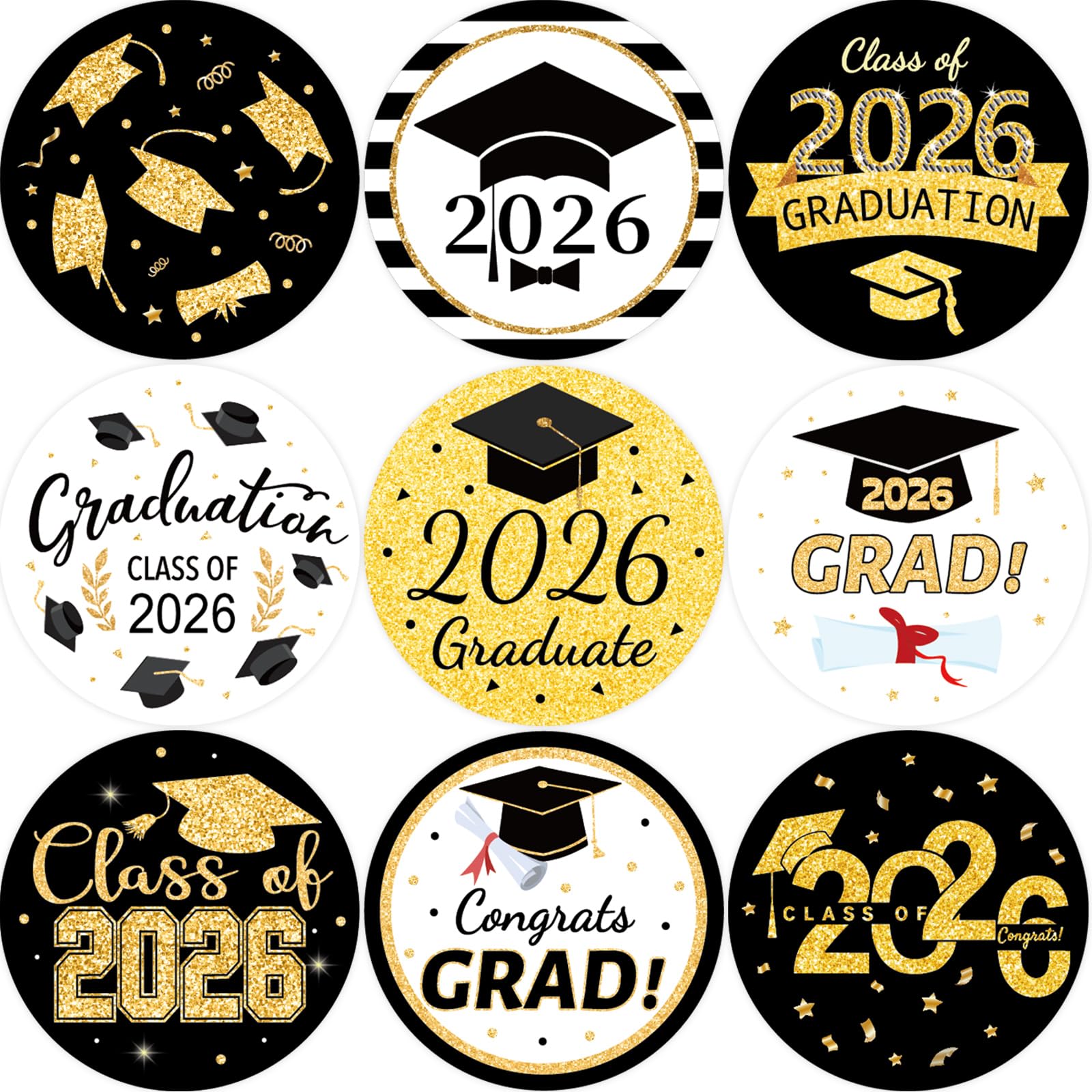 Graduation Stickers Class of 2025 500Pcs Perforated Roll Sticker Congrats Graduation Labels Grad Party Supply 1.5 Inch