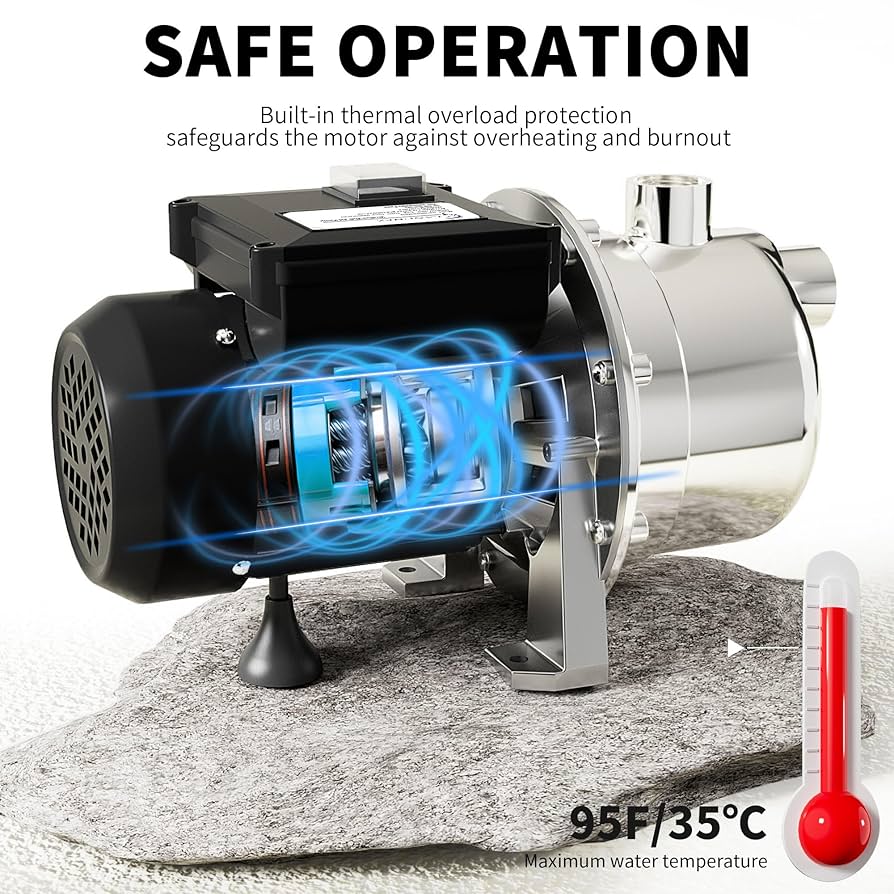 ZEAL ズイール AMAZONAS PUSH WATER LANCHEZ 1/2 HP Shallow Well Garden Pump, Portable Stainless