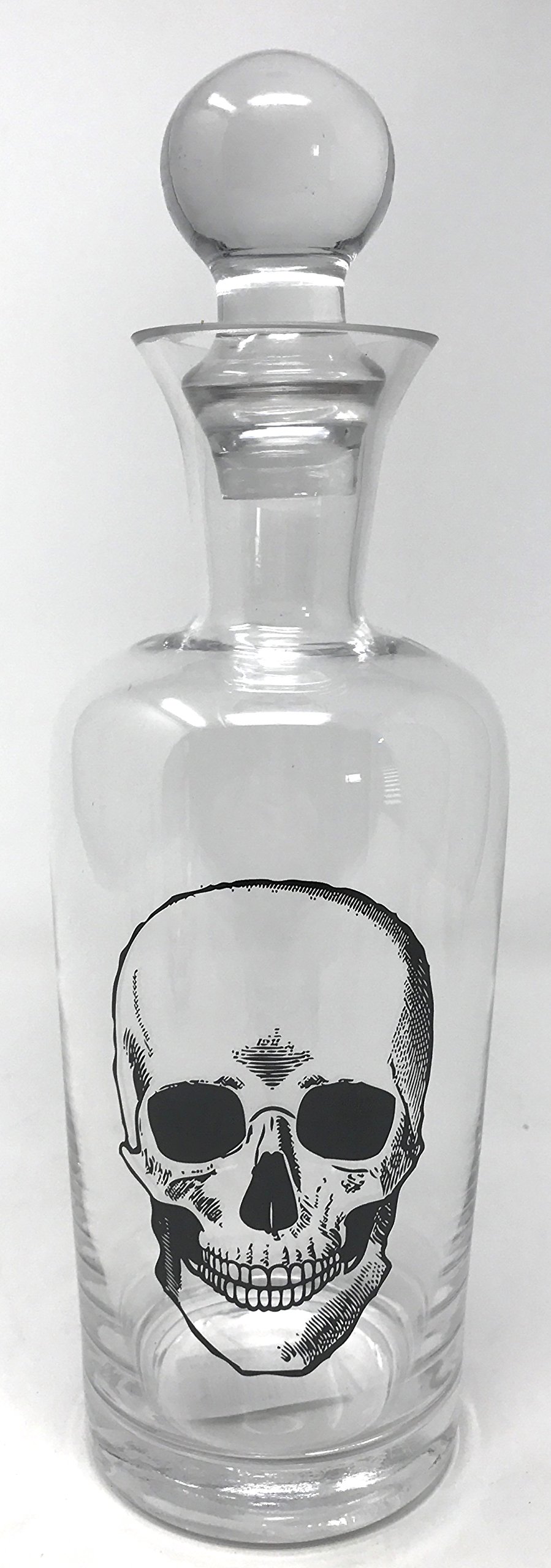 India Handcraft Glass Skelton Skull Spirits Decanter Barware